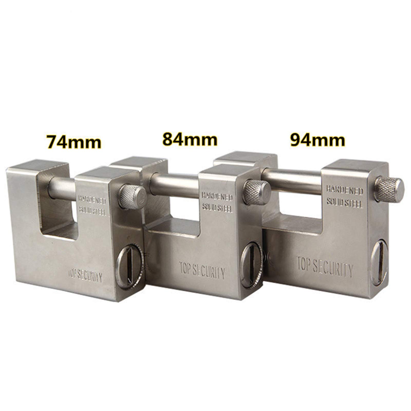 Vorhängeschlösser mit Schlüsseln Outdoor. Wasserdichtes und rostfreies Hochleistungs-Vorhängeschloss mit 5 Schlüsseln, Schlosskörperbreite 74 mm, 84 mm, 94 mm, Bügeldurchmesser 12,8 mm(74mm)