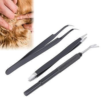 Tick Remover Kit, High Hardness Waterproof Tick Remover Tweezers Flea Tweezers for Tick Remover for Pet