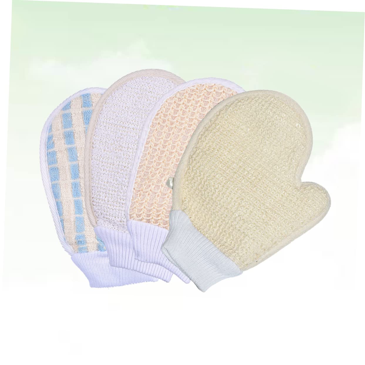 Beavorty 12piezas Guante Exfoliante De De Toalla De Baño De Plantas Para Masaje Corporal y Limpieza Profunda Para Espalda y Áreas Difíciles De Mezclados