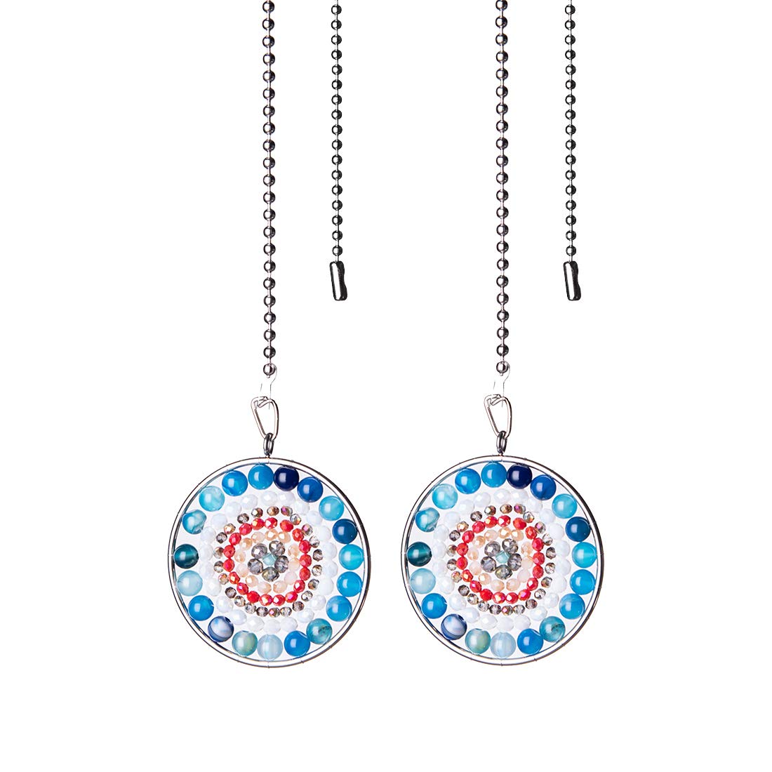 LONGSHENG Mandala Beads Tree of Life Fan Pull Chain Fan Light Replacement Extender Pull Chain, Pack of 2