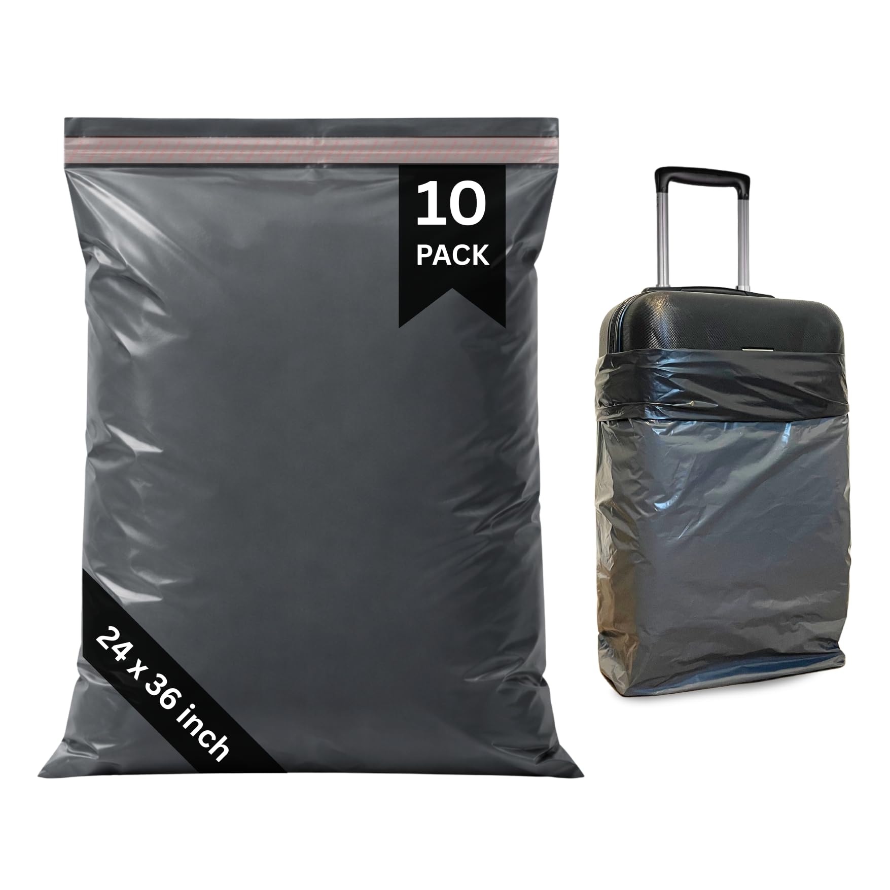 HNTR® 24 x 36 Extra Large Postage Bags For Clothes Vinted | 10 Pack | 60 Micron | Permanent Self-Seal