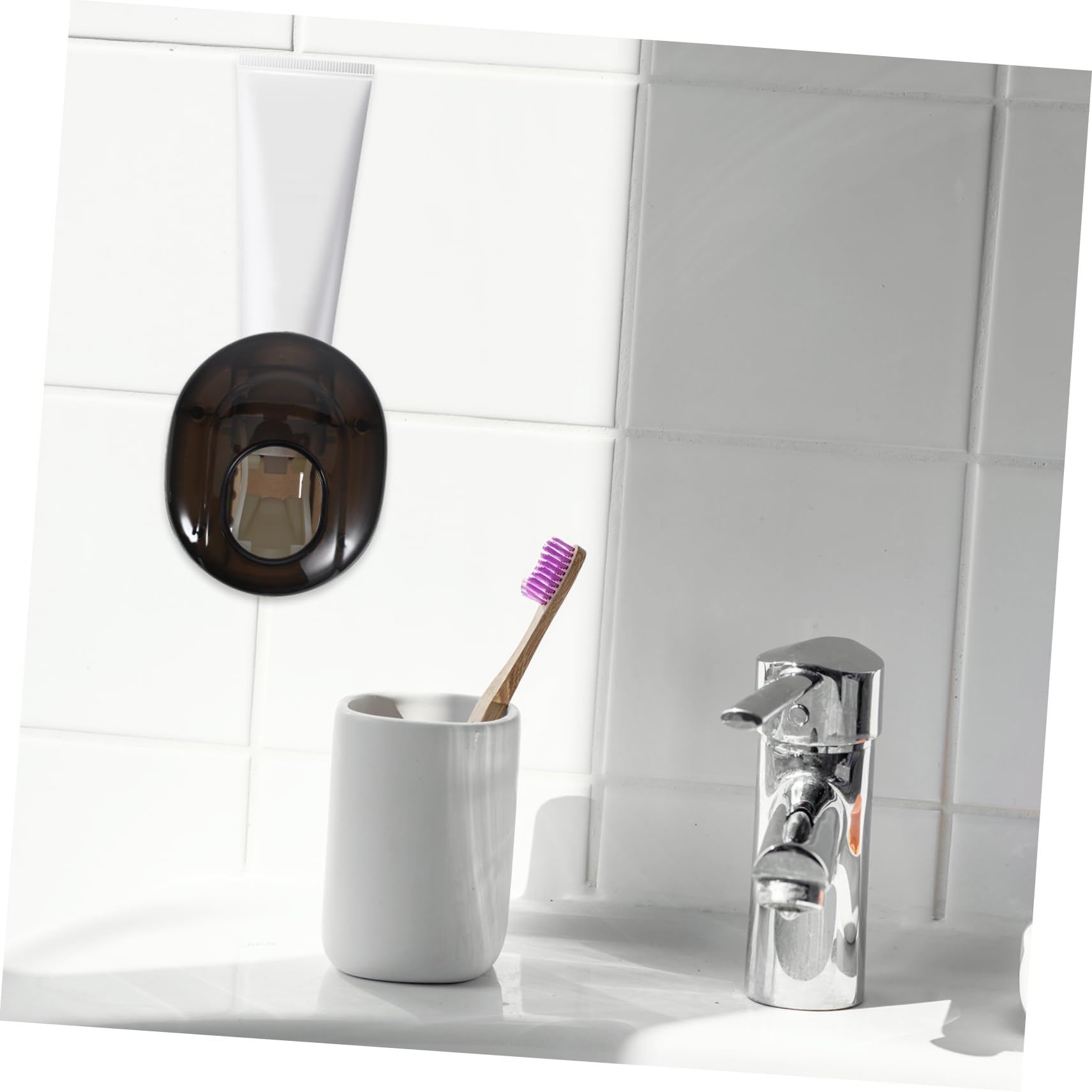 TOVINANNA Automatic Toothpaste Squeezer Wall-Mounted Toothpaste Dispenser up Counter Space