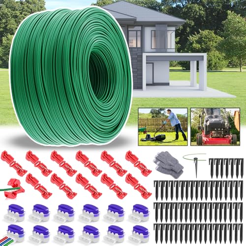 Cable perimetral Robot cortacesped 100m,Cable Tracer Robot cortacésped,+50 Clavijas, 20 Conectores Cable, 20 Terminales Conexión,Compatibilidad Universal con Robot cortacesped del Mercado
