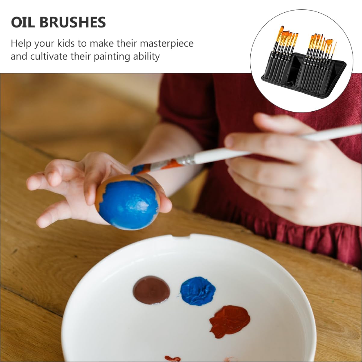 Juego de Pinceles de Arte para Pintar, 16 Piezas, Negro
