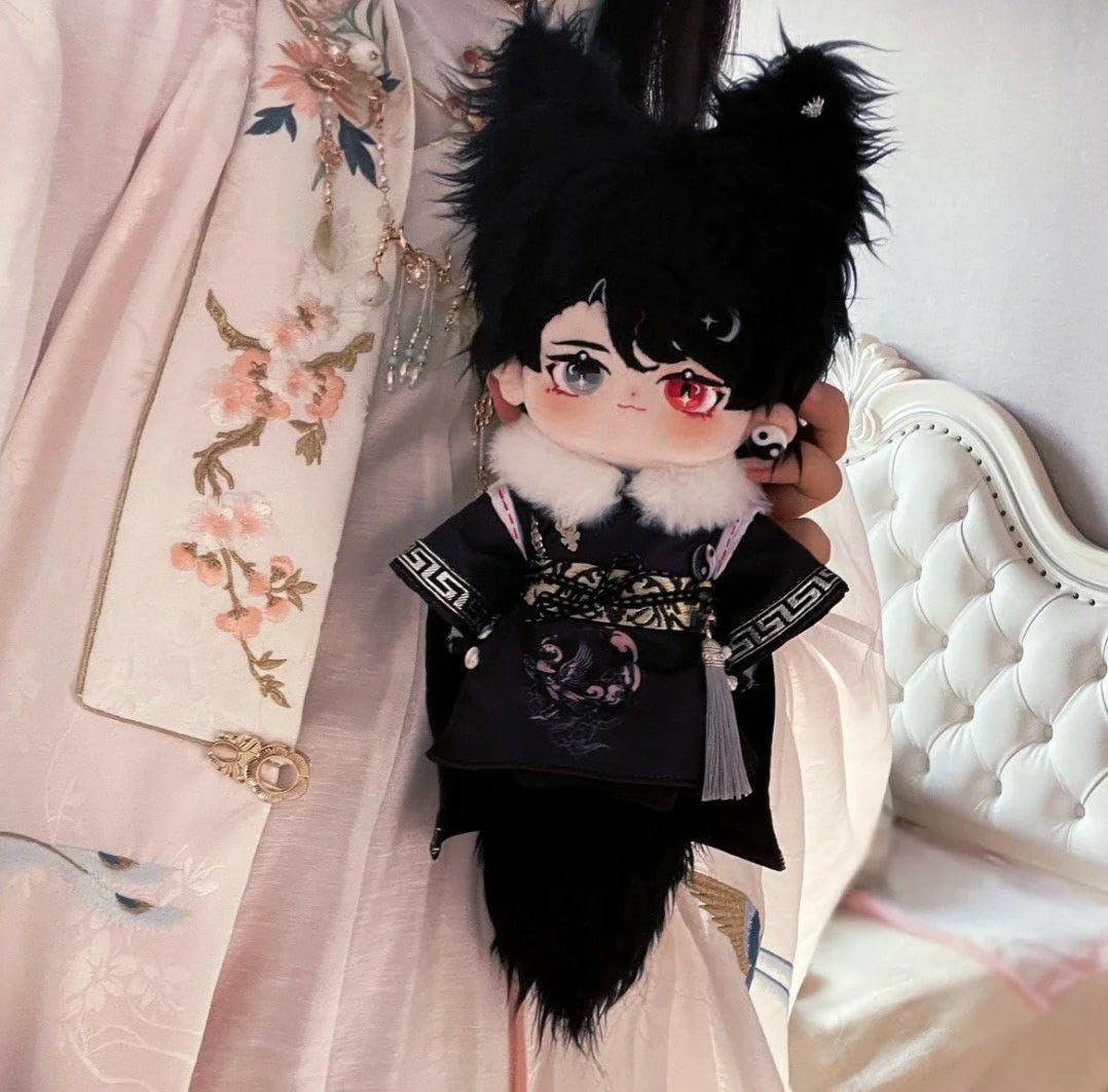 Amazon.co.jp: 20cm ぬいぐるみ服 チャイナ服 漢服 黒 マント 靴 着せ