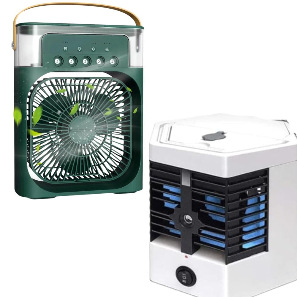 TRIDEO Combo C43 - Portable Air Conditioner Fan Mini Evaporative Cooler With 1/2/3 Timer, 3 Wind Speed, and 3 Spray Mode, Rechargeable USB Personal Arctic Cooler