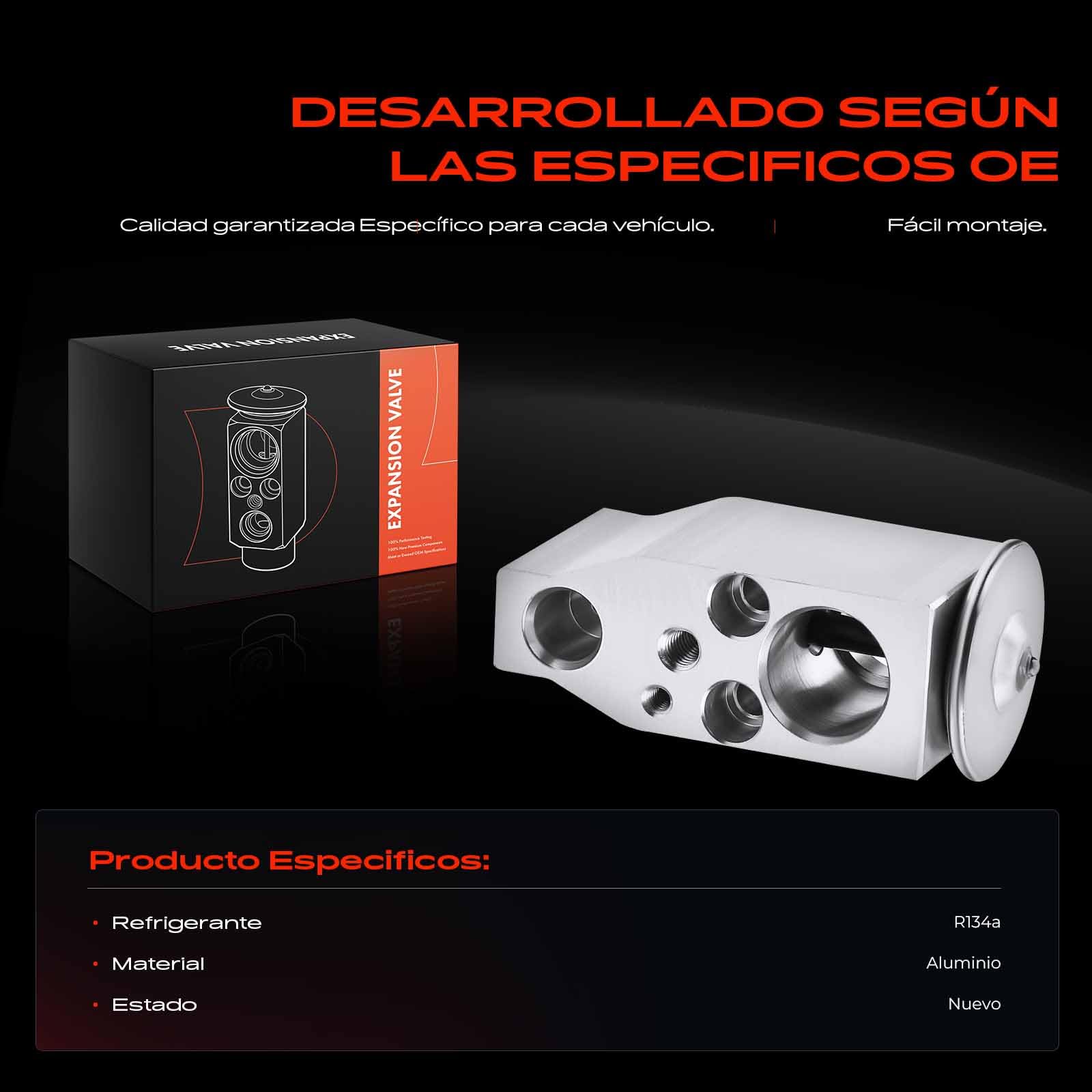 Frankberg Válvula de expansión Aire acondicionado Compatible con Micra IV K13K K13KK 1.2L Qashqai II SUV J11 J11 1.2L Qashqai II SUV J11 J11 1.6L Qashqai II SUV J11 J11 1.3L Juke F15 1.6L 3411543
