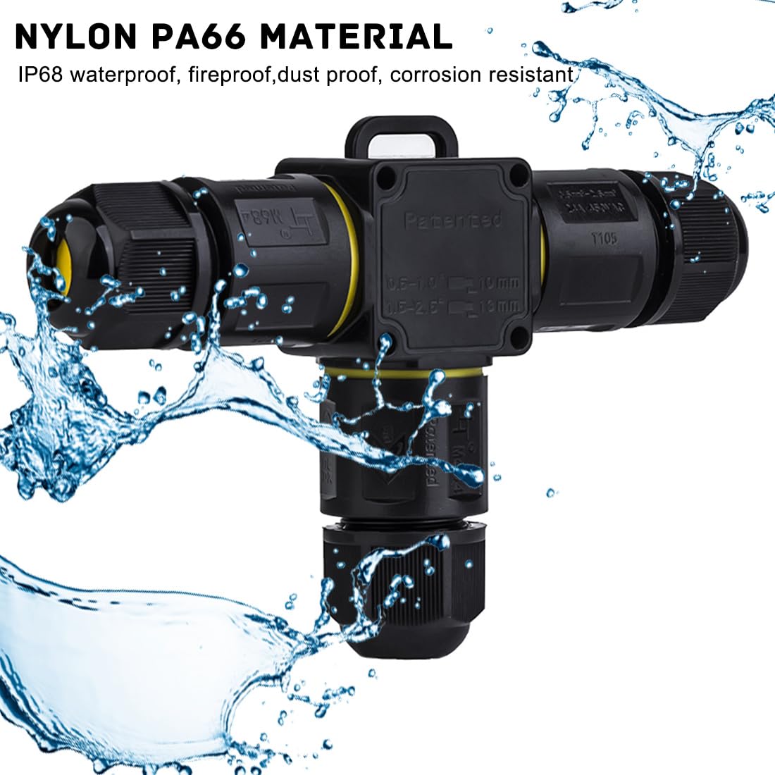 Junction Box IP68 Waterproof Outdoor Cable Connector 3 Way Line M20 External Sleeve Coupler Extension Electrical Wire Protector for Cable Diameter 4-8mm - Image 3