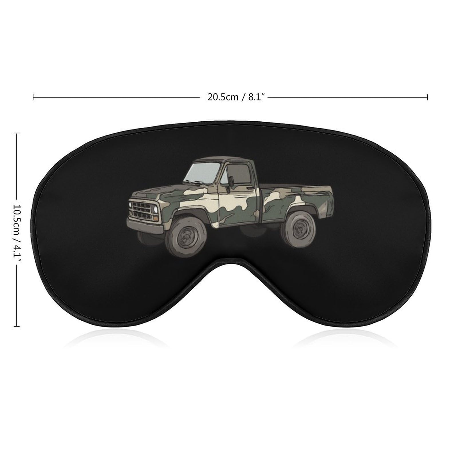 Old Truck Green Camouflage Sleep Mask Eye Shade Cover Adjustable Strap for Travel Lunch Break Women Men