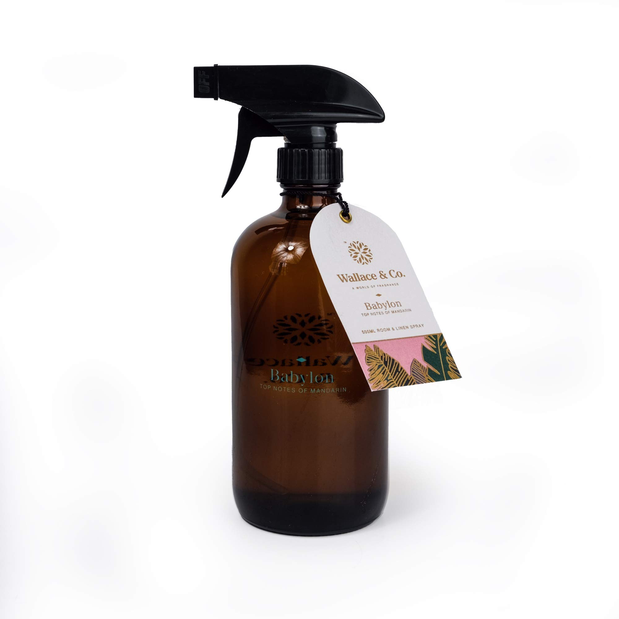 Wallace & Co. Lily Clementine - Room Spray | Delicate, Elegant, and Welcoming Home Spray Scent | Room Essentials Fabric Spray in Amber Glass | Bedding Spray Freshener for Sheets | 500ml