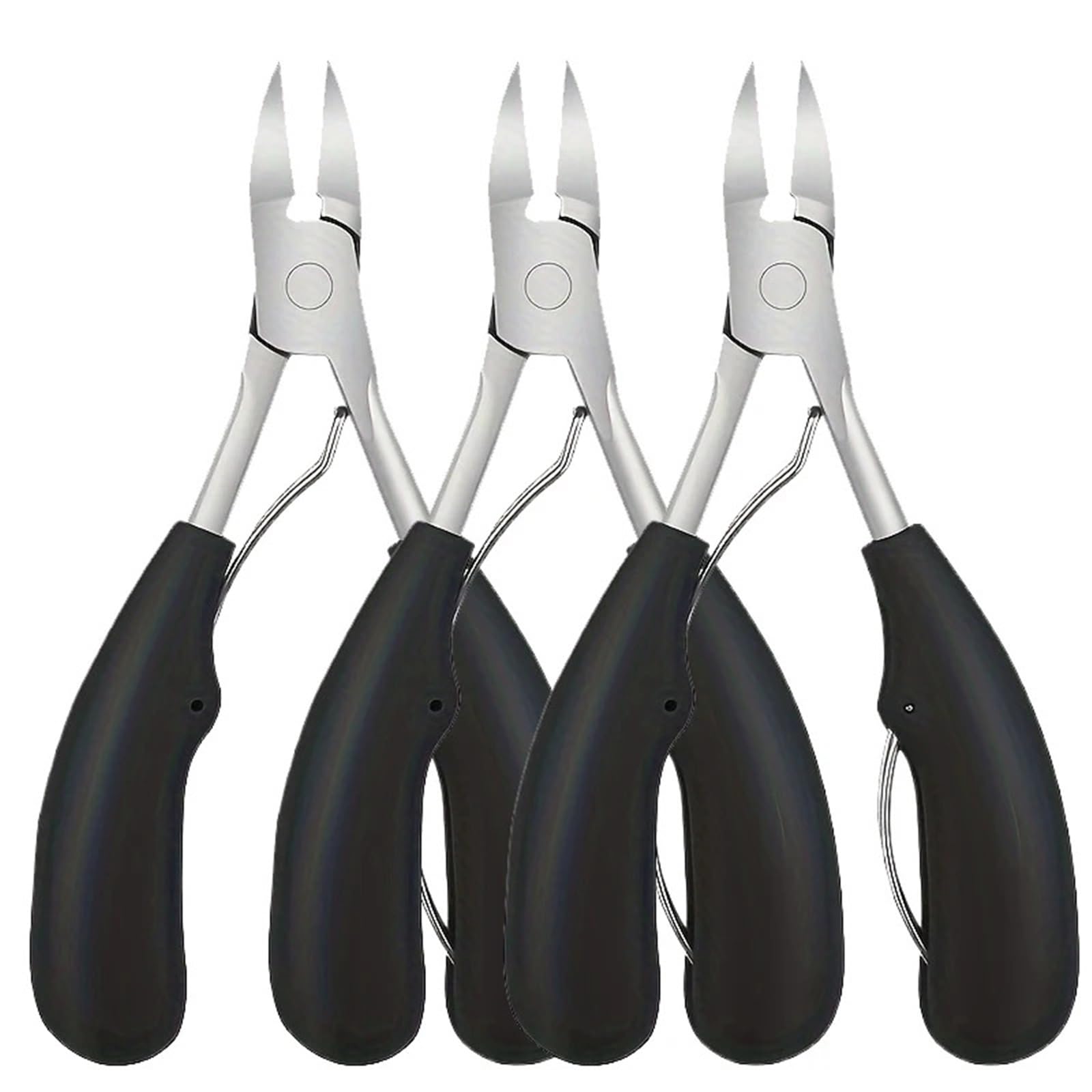 Strumento for manicure in acciaio inossidabile nero Robusto tronchese for cuticole e tagliaunghie con manici classici adatti for uomini e donne(3 PCS)