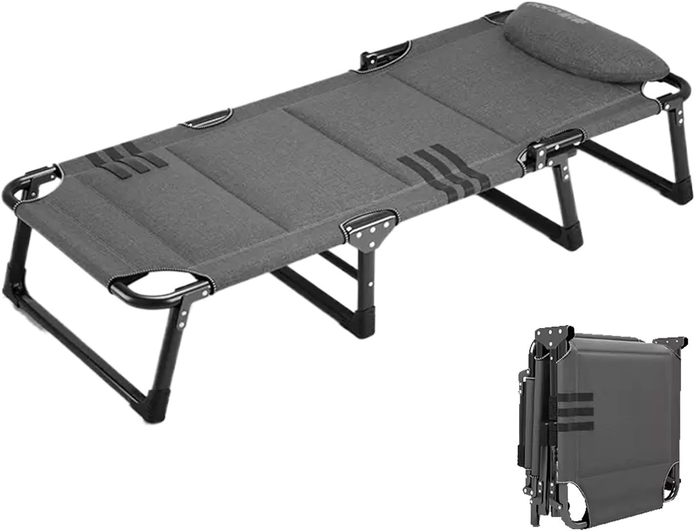 Folding Camping Cot for Adults Heavy Duty Outdoor Bed with Carry Bag Layer Travel Camp Cots Portable Cot Extra Wide,Portable Folding Bed with Mattress, High Resilience Sponge Good Load Beari