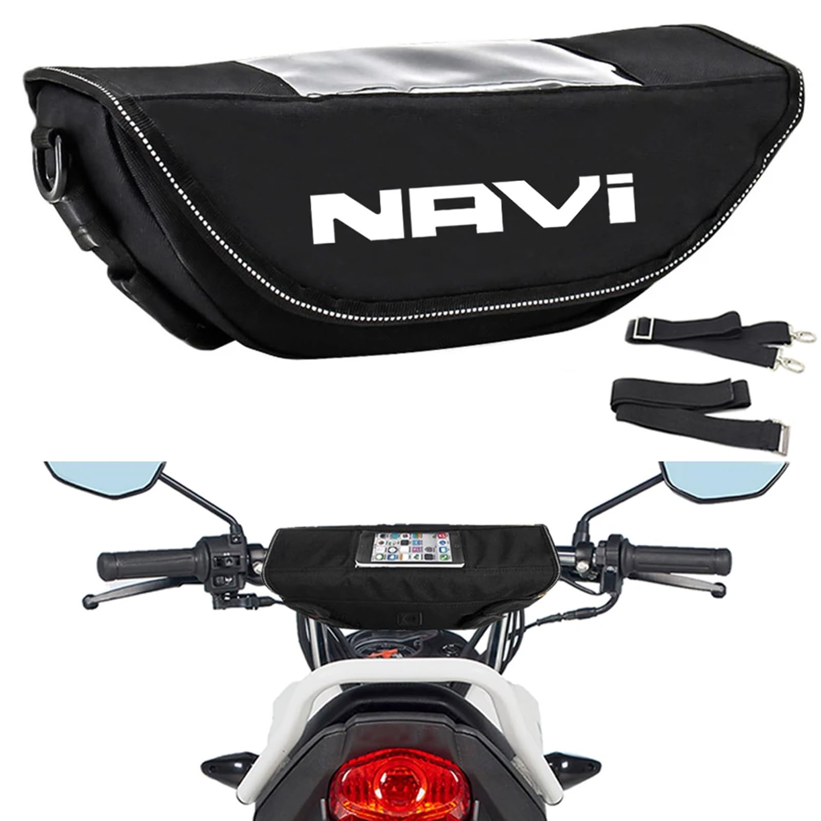 For Navi 110 navi 110 2025 2024 2023 2022 2021 Motorcycle Accessories Waterproof and Dustproof Handlebar Storage Bag Travel Tool Bag Waterproof Bag Handlebar Navigation Bag Navi 110 Storage Bag (B)