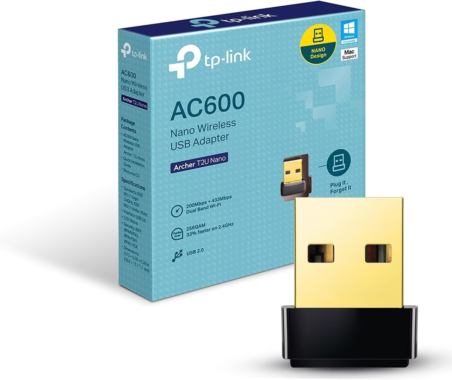 TP-Link Nano AC600 USB WiFi Adapter for Desktop PC- 2.4G/5G Dual Band