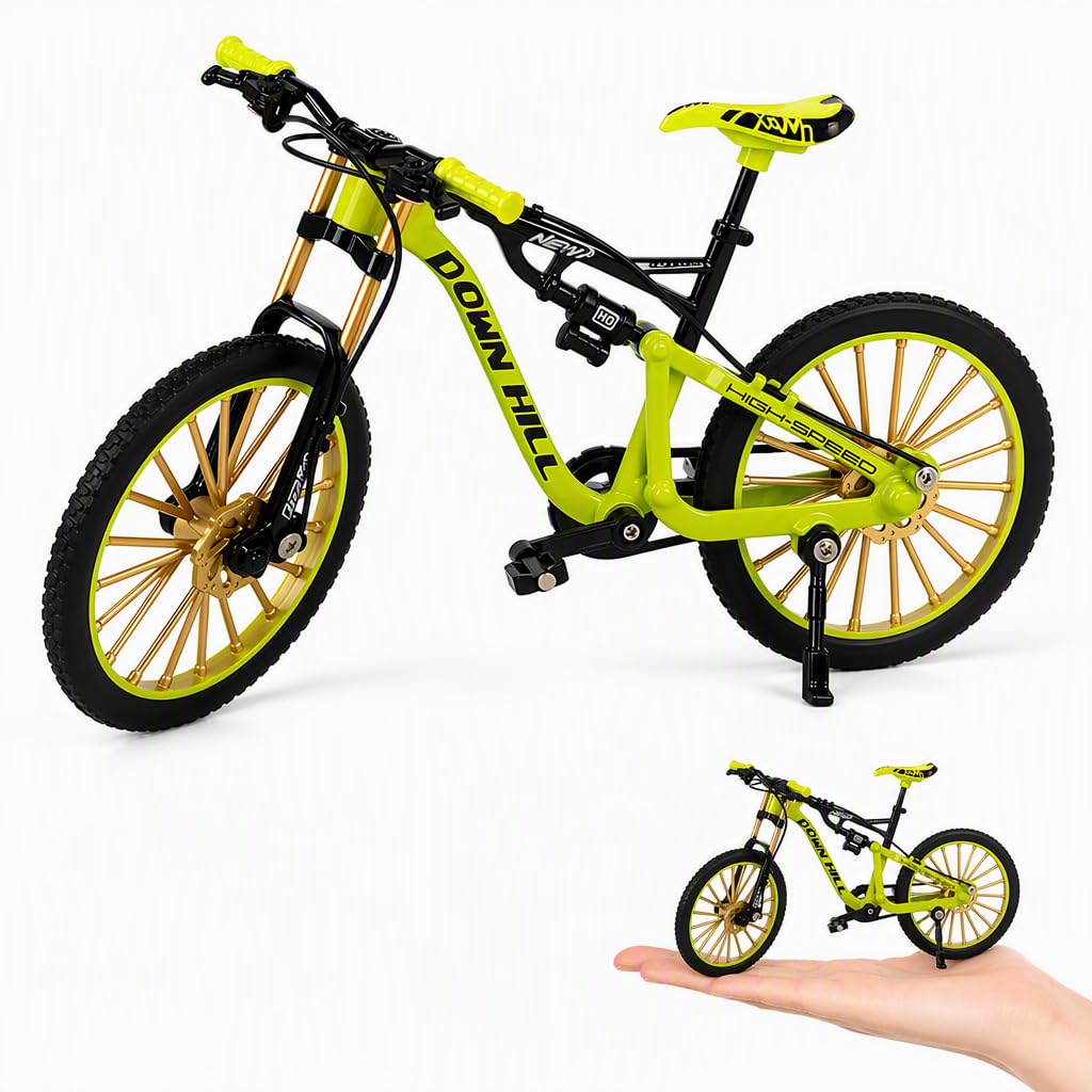 Kuwuarg Green Finger Mountain Bike, Miniature Finger Bike for Desk Display