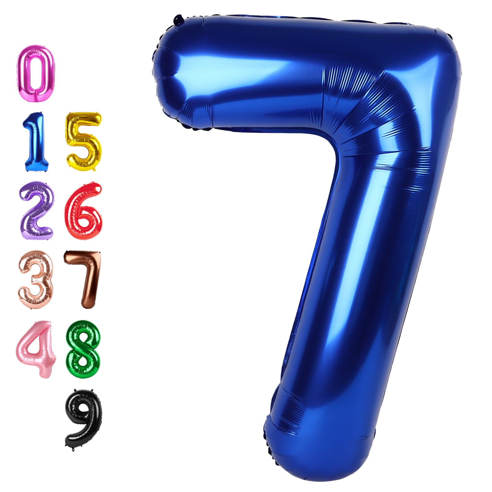 Number Balloons 7 Balloon Navy Blue for 7 Birthday Party Decorations, 40 in