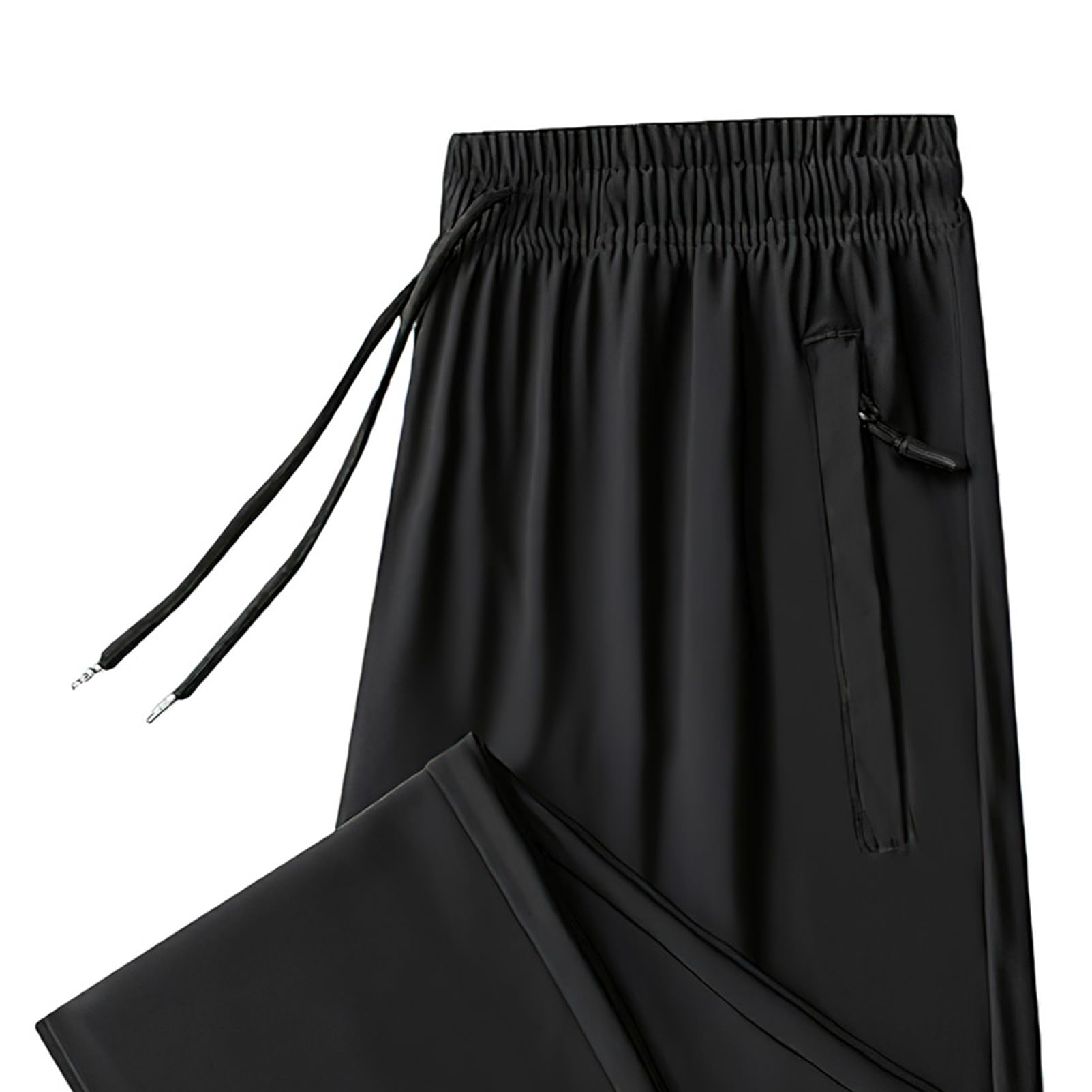 Hombre Verano Pantalones de Chándal Elásticos y Finos Pantalones Deportivos con Bolsillos con Cremallera Pantalones Casuales Ligeros (Fondo Abierto/Fondo Cerrado)