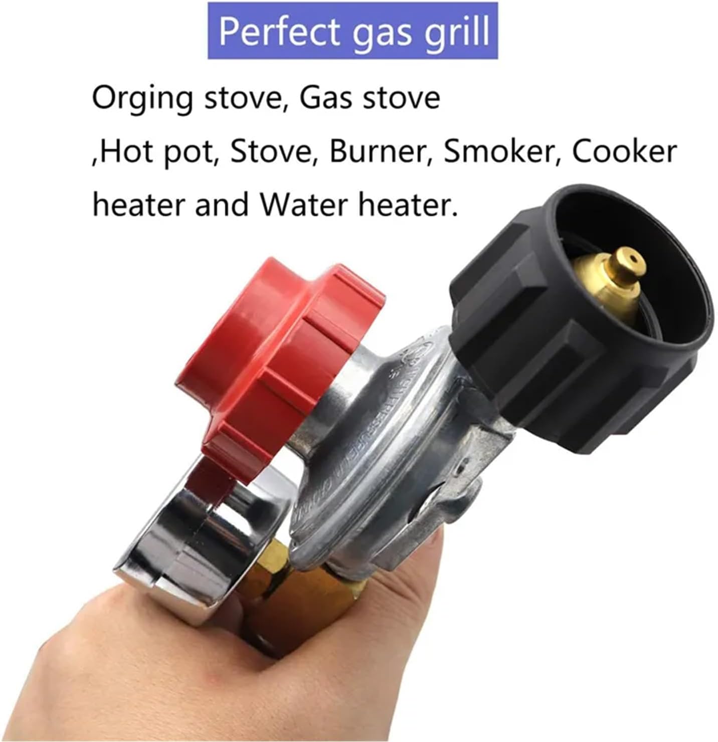 3FT Propane Regulator Adjustable, High Pressure Propane Regulator Hose with Propane Gauge Suitable for Burners, Turkey Fryers, Forge, etc - 3/8” Female Flare Nut