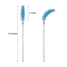 tifanso 200PCS Spoolie Eyelash Brush - Disposable Mascara Brush Wand for Lashes, Eyebrow Eyelash Extension Supplies (Deep Sky Blue)
