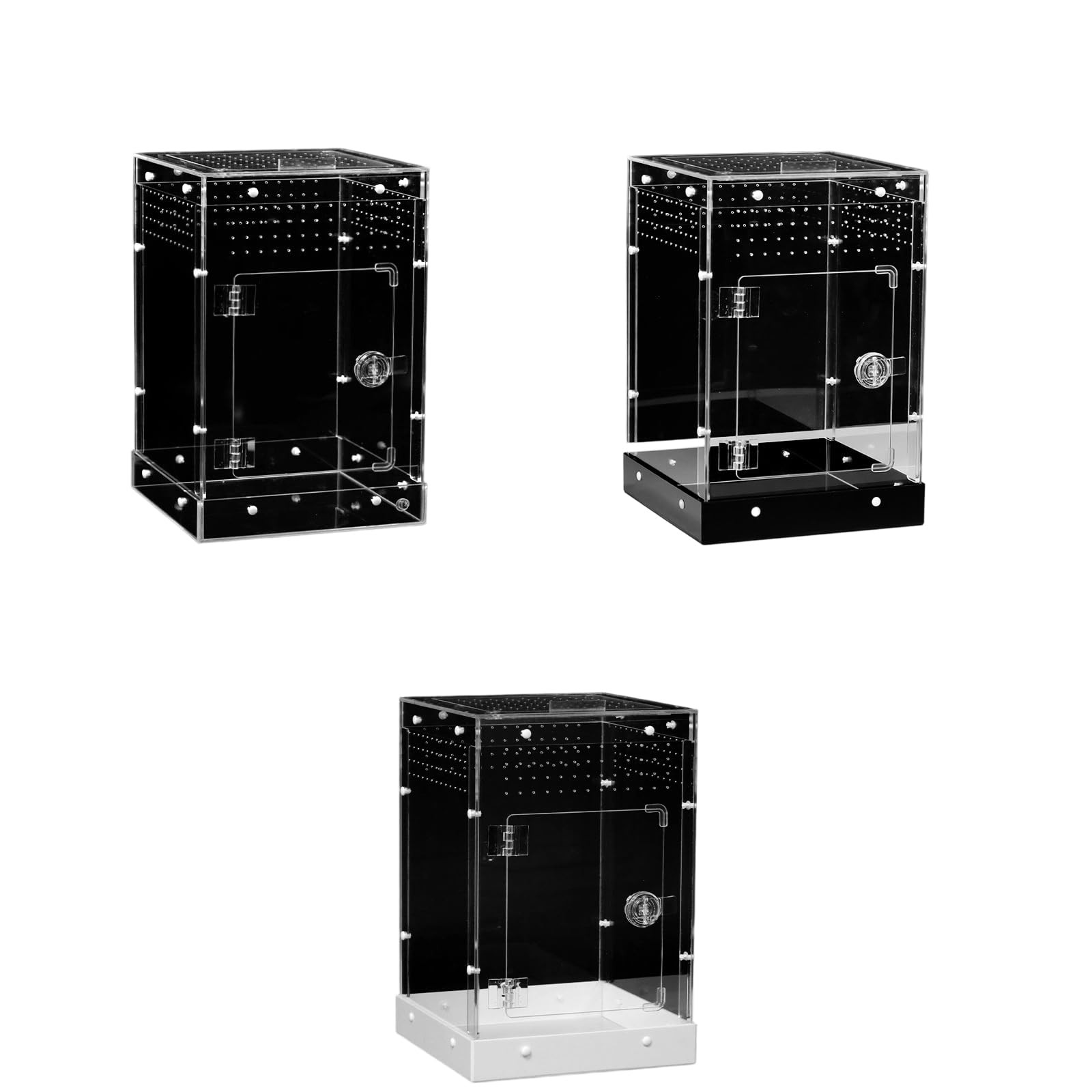 Terrario per display in acrilico trasparente per gechi Animali e anfibi Contenitore ventilato per allevamento animali domestici Scatola per allevamento Habitat in acrilico