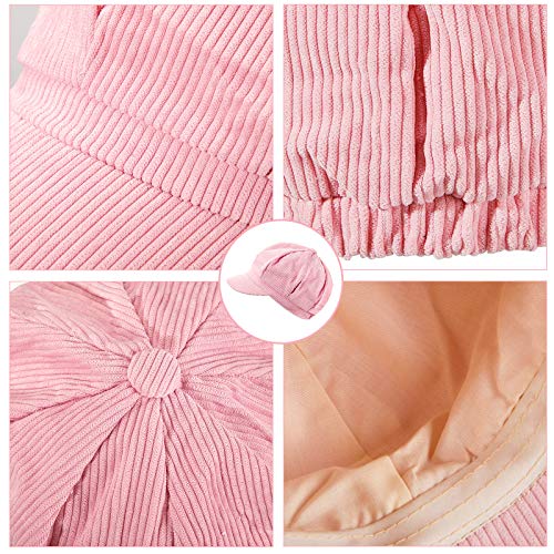 3 Pieces Women Newsboy Cap Winter Beret Cap Cabbie Painter Hat 8 Panel Vintage Octagonal Visor Hats (Black, Beige, Pink) #TOP2
