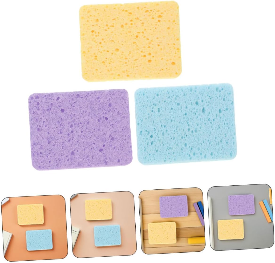 3pcs Artist Watercolor Sponges Super Absorbent Rectangle Sponges for Brush Cleaning for Watercolor Acrylic Painting
