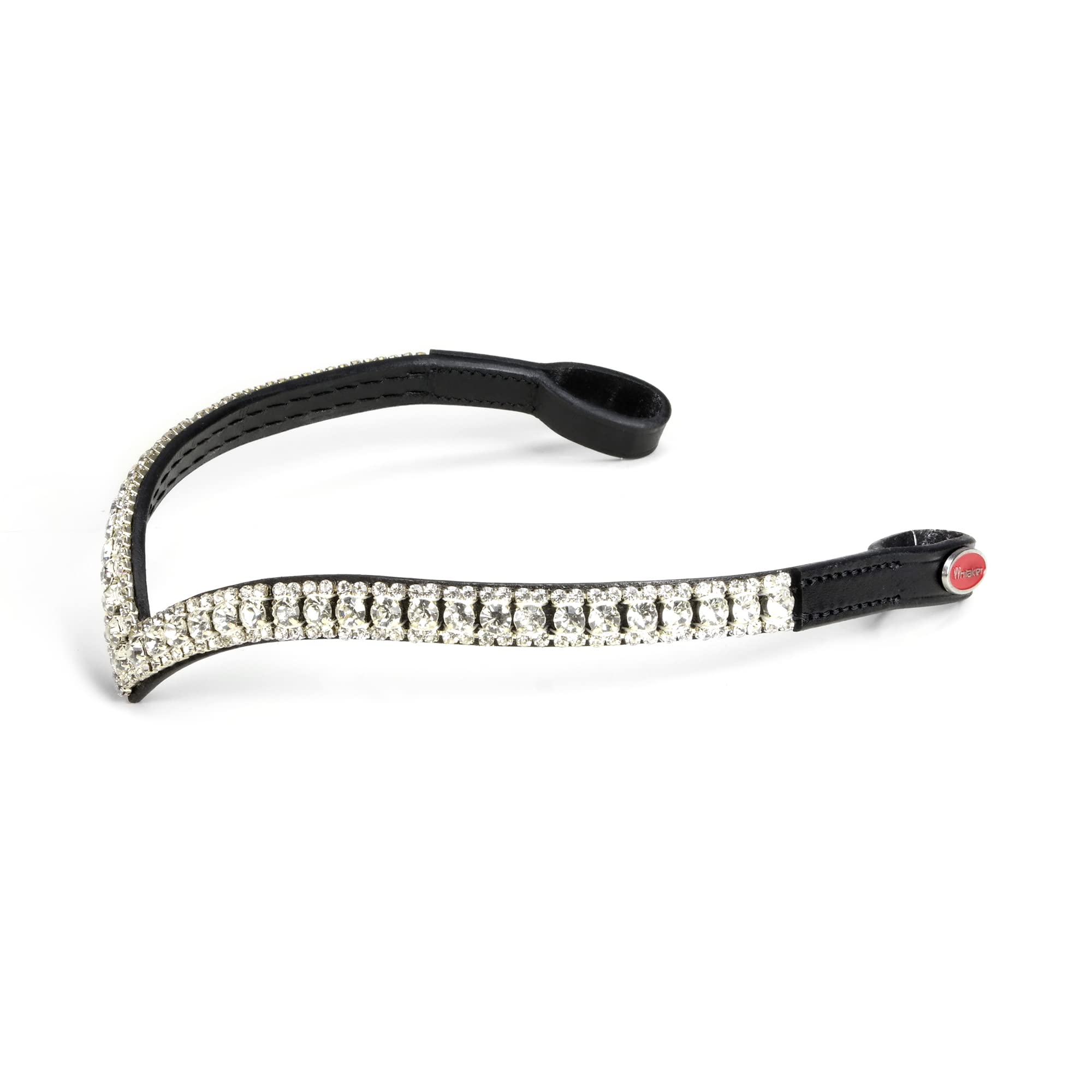 John Whitaker Diamante V-Shaped Browband, Whitaker Lynton-Fascia per Sopracciglia a V con Strass Unisex Adulto