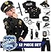 Kangaroo Police Costume for Kids - 12 pcs Black Police Officer Costume for Toddlers Halloween Outfit for Boys Kids Dress up Apparel