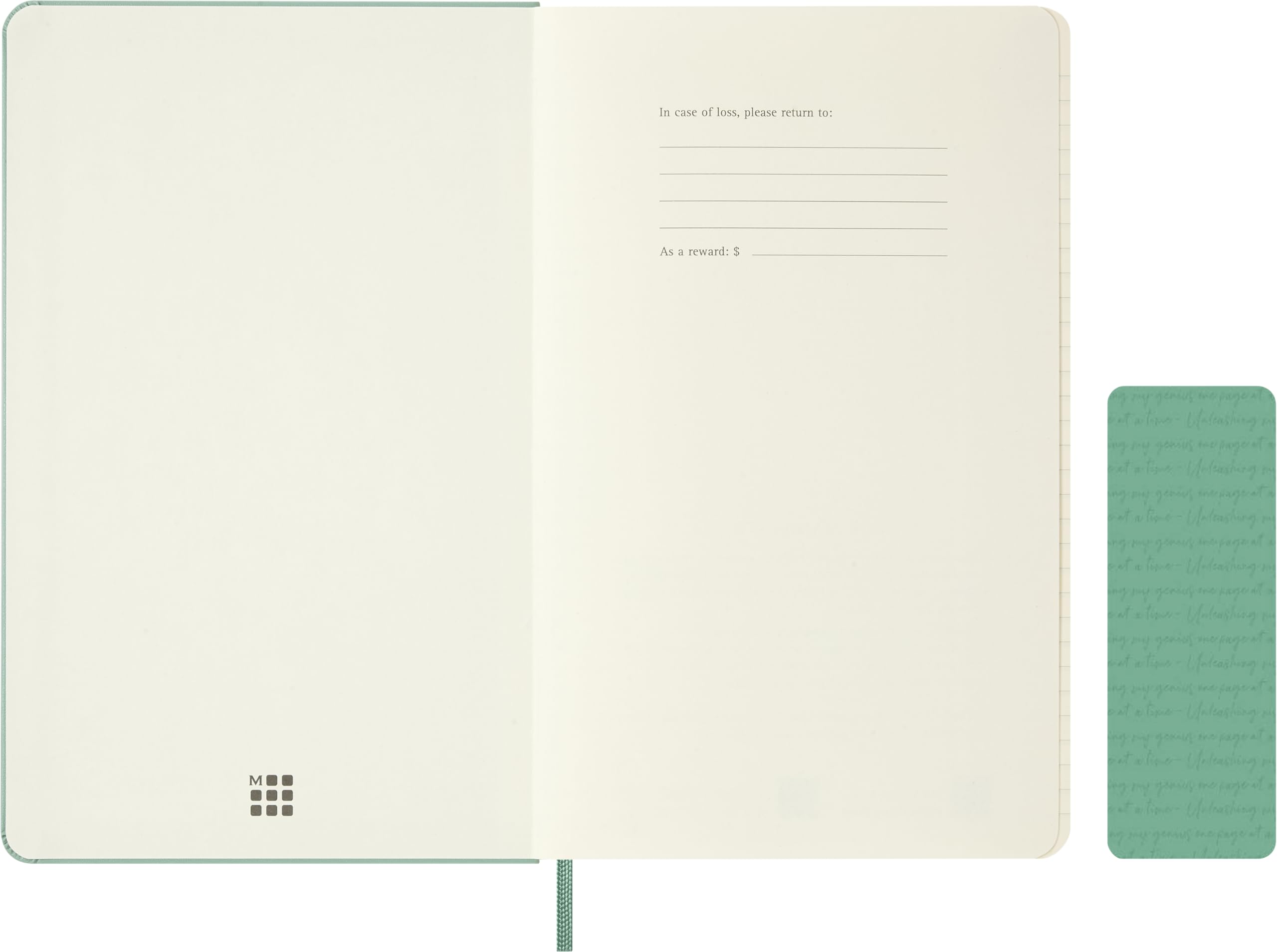 Moleskine Classic Ruled Notebook, With Hard Cover and Elastic Closure, Sage Green, Large Format 13 x 21 cm - Image 3