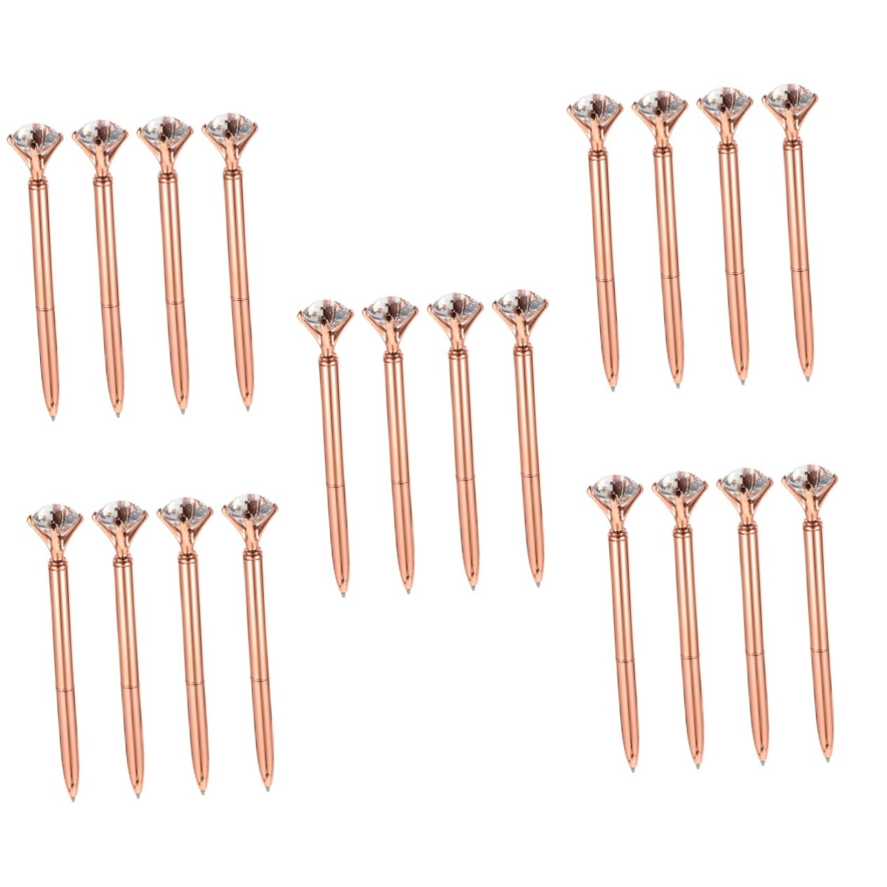 SHINEOFI 20piezas Bolígrafos De Bola Multifuncionales Cabeza De Diamante De Bolígrafo De Metálico Para Escritura Creativa y Portátil Accesorio Escolar
