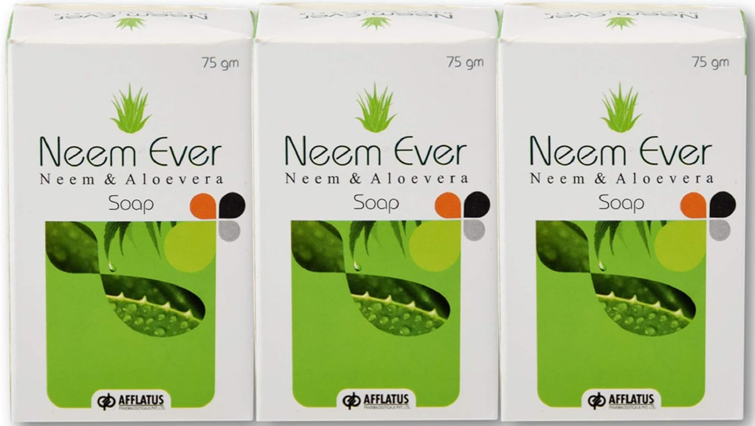 Buy Afflatus Neemever Herbal Neem Soap for skin care, Itching, Rashes and skin infection (75gm