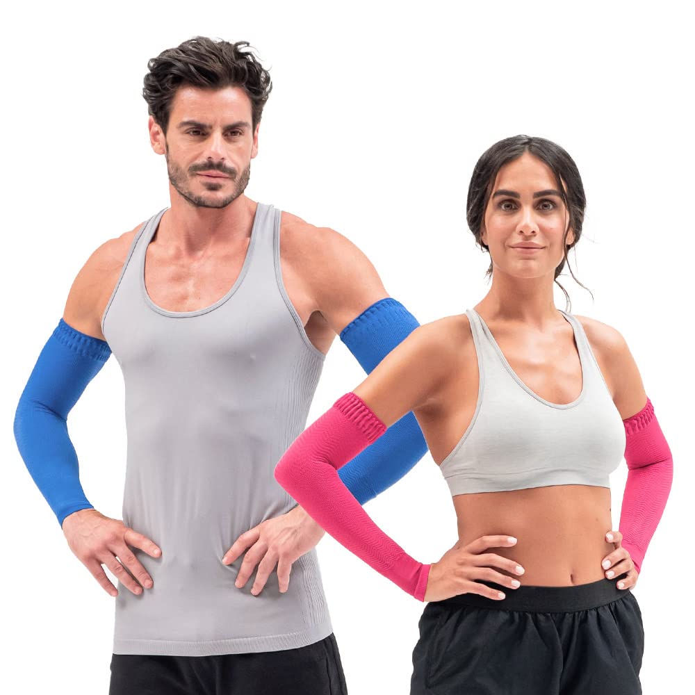 SOLIDEA Micromassage Armbands Brassards De Micromassage | Compression Graduée Décroissante 15/21 mmHg, Manchon De Compression (Noir, M)