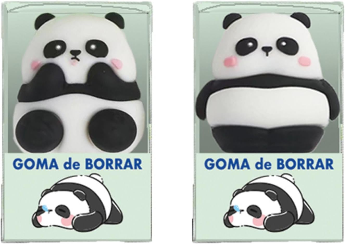 Dohe - Cute Fun Erasers (Pack of 2) - Panda Bear Animal-Shaped Erasers, Made from Soft and Durable PVC, for Home, School and Gift Giving, Boys, Girls, School Supplies