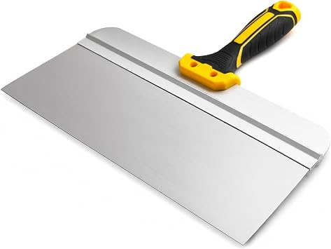 VOOMEY 12 in Stainless Steel Drywall Taping Knife for Skimming & Jointing | Big Back Design, Plastering Spatula, Ergonomic Handle, Wall & Ceiling Smoothing