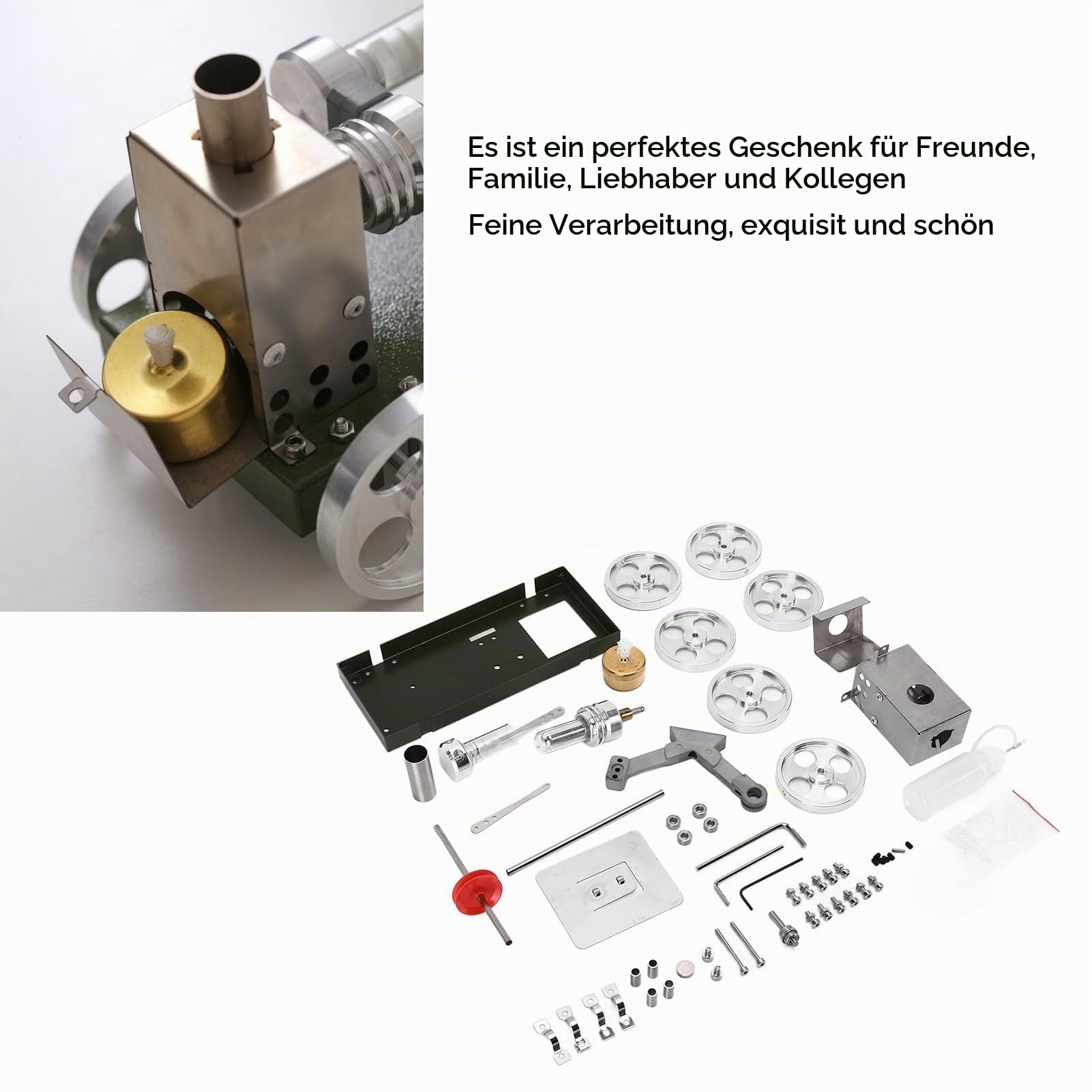 Atyhao Dampfmaschinenbausatz, Experimentieren & Forschen Spielzeug Stirling-Automotormodell Robust, langlebig für Physik, mechanisches Lernen für Klassenzimmer-Demonstrationen