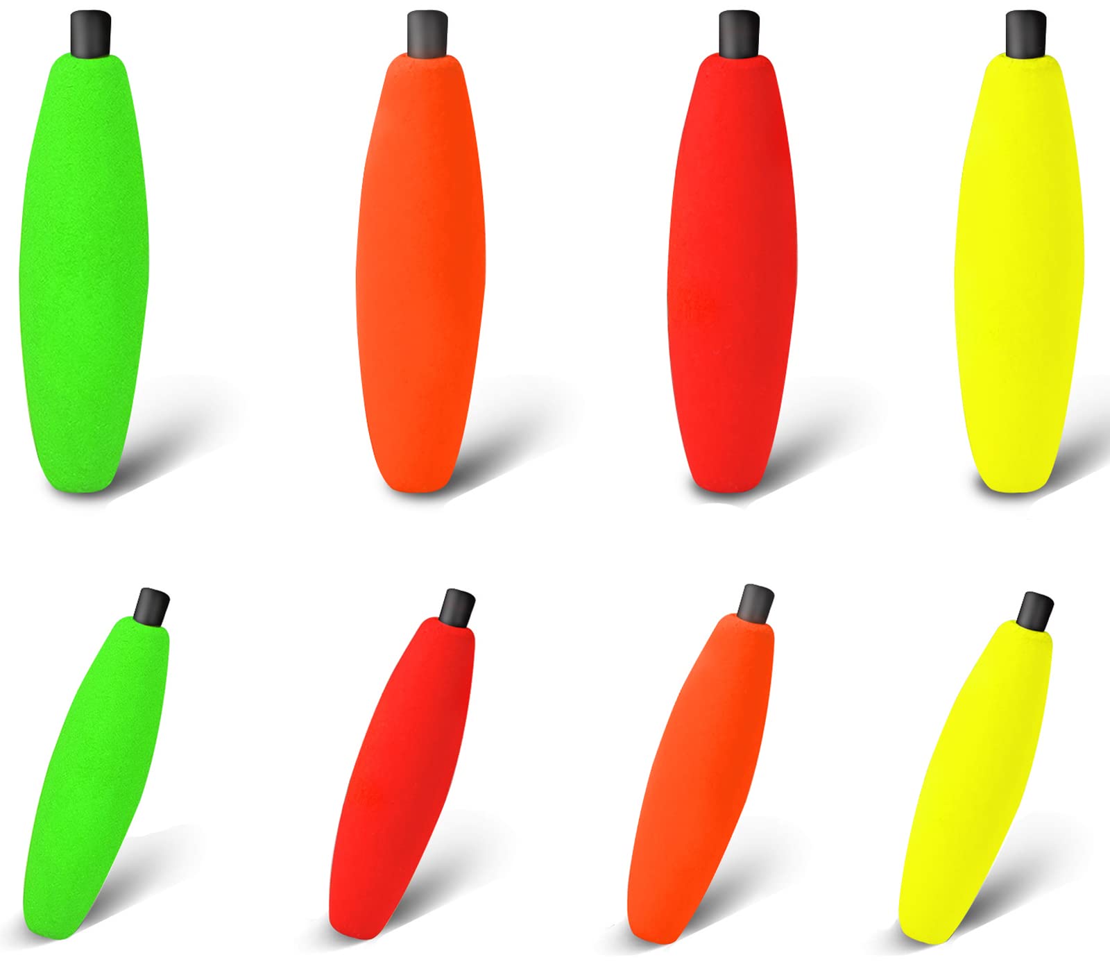 SEAOWL Peg Floats for Catfish Crappie,Foam Cigar Slip Fishing Corks Bobbers for Santee Rig(1.5 and 2.5-Mix-8pcs)