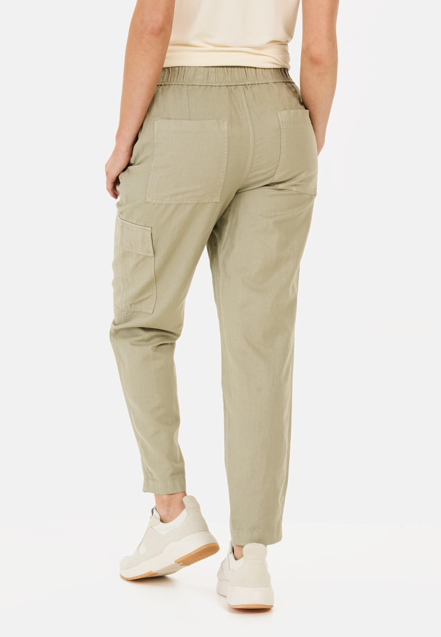 camel active Damen Loose Fit Hose aus Leinenmix