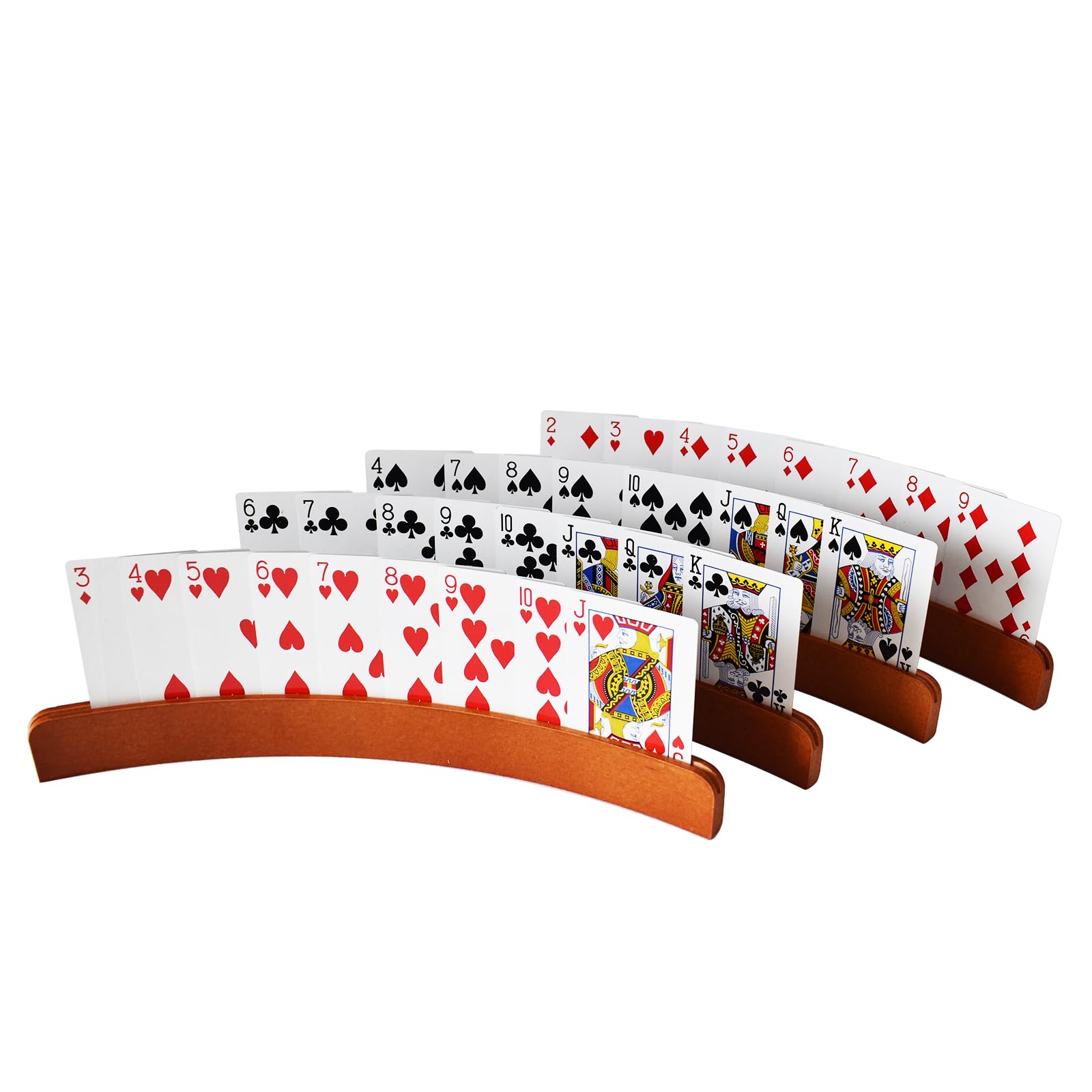Set De 4 Soportes Triangulares Para Cartas De Plástico – Antideslizante Y Ajustable, Ideal Para Niños, Mayores Y Reuniones Familiares
