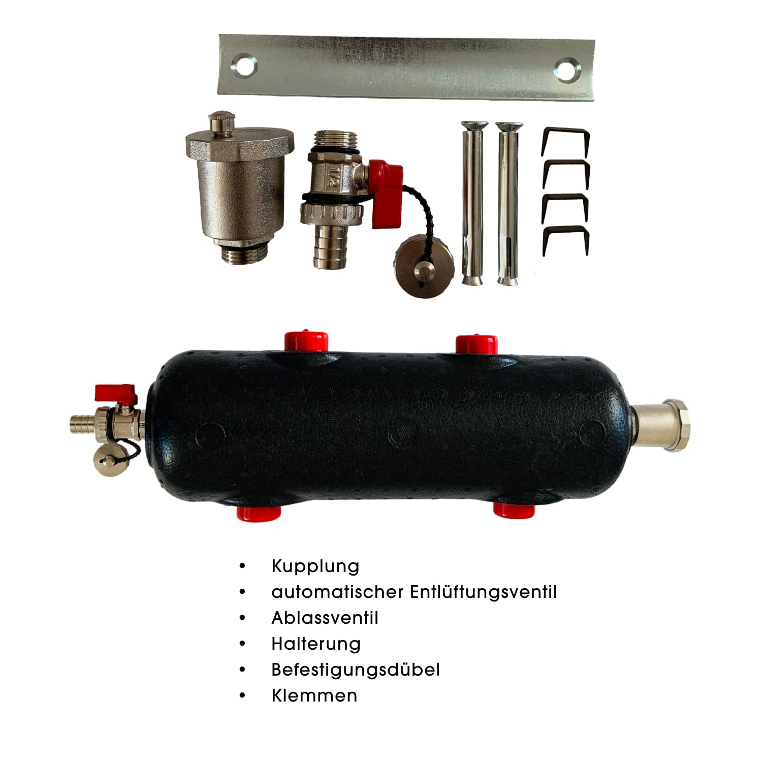Hydraulische Weiche, Schlammabscheider 4x1" 2x½" GW GZ, 10 bar