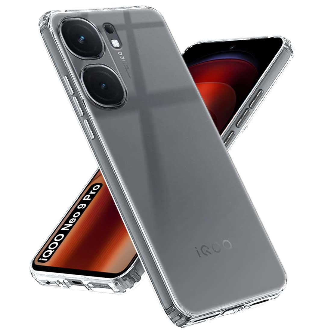 Fashionury Shockproof Back Cover for iQOO Neo 9 Pro 5G | Raised Bumps for Camera & Screen Protection | Ultra Clear Soft Silicone Back Case for iQOO Neo9 Pro 5G (B0CX1RJXY9) Amazon Price History, Amazon Price Tracker