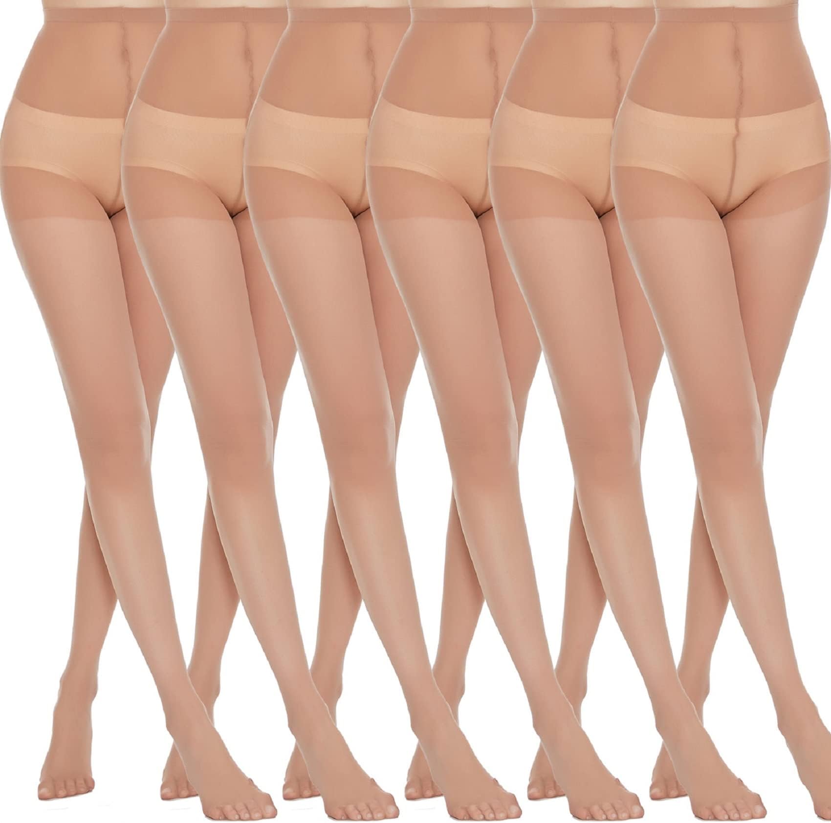 Women's 20 Denier 4 Pairs Plus Size Sheer Soft Tights