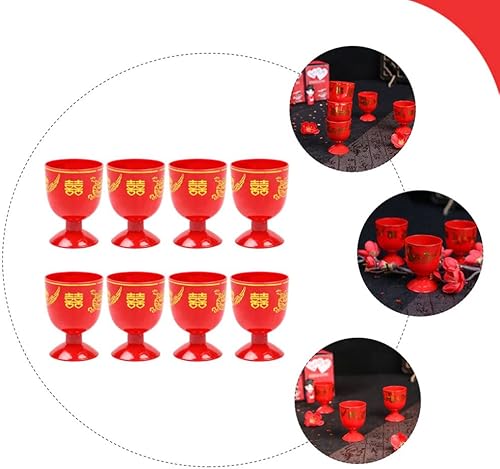 Miniatura 8 de Hemoton Oporto 8 unids Copa de vino tinto Copas para beber vino Retro Vasos de chupito chino tradicional chino boda boda antigua taza de vino para
