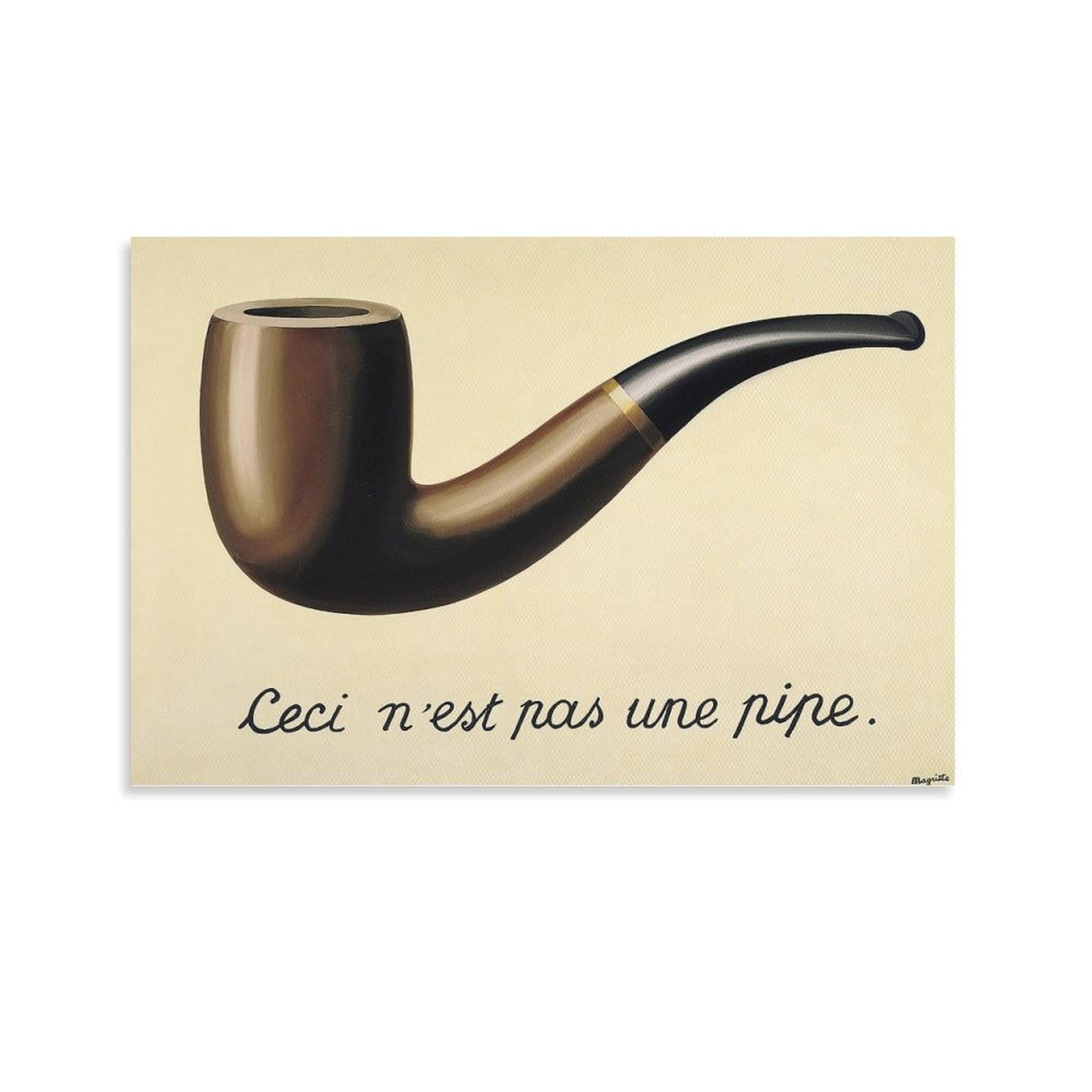 Ceci N’est Pas Une Pipe by Rene Magritte Wall Art Poster Canvas Print Decorative Painting; Unframe; 16x24inch(40x60cm)