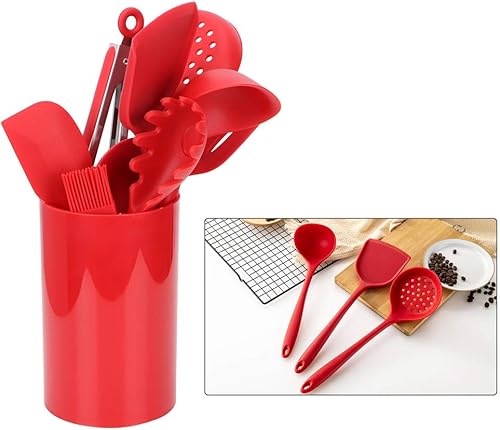 Miniatura 7 de 9 Piece Silicone Kitchen Utensils Set, Nonstick Cookware, Spatula, Soup Spoon, Strainer, Rice Spoon, Scraper, Spoon for