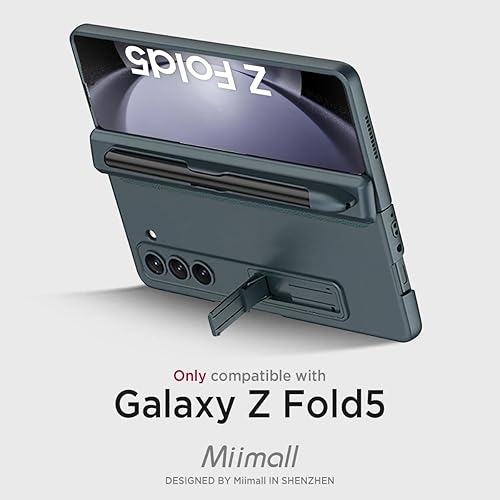 Miniatura 2 de Miimall Funda delgada para Galaxy Z Fold 5, Z Fold 2 Case Kickstand Hard PC Bumper Magnético Bisagra Funda para Samsung Galaxy Z Fold 5 2023 Verde