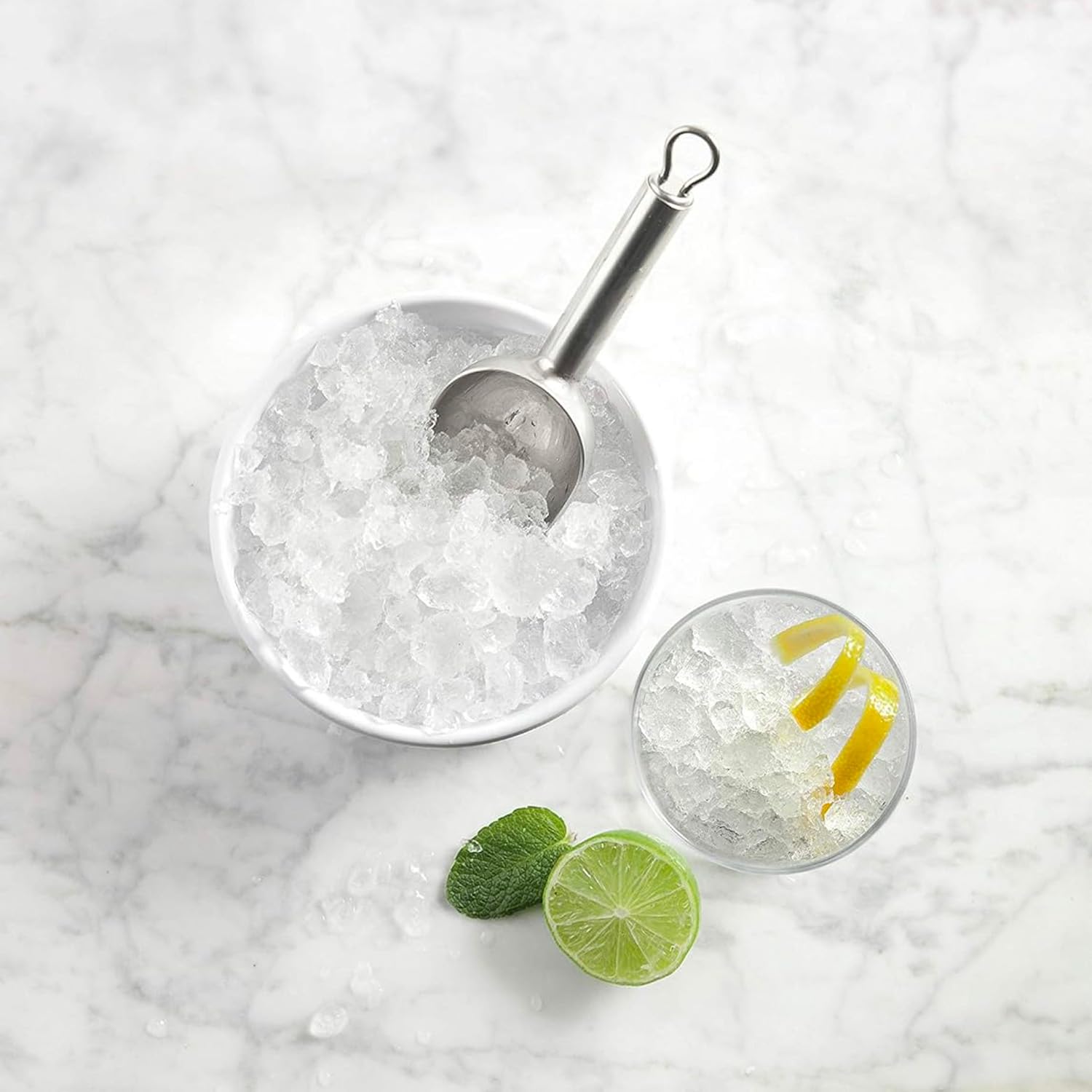 Wintem Tritaghiaccio Elettrico in Acciaio Inox da 60-80W, Lama Affilata per Granite e Cocktail, Facile da Usare con Contenitore Integrato e Sistema di Sicurezza