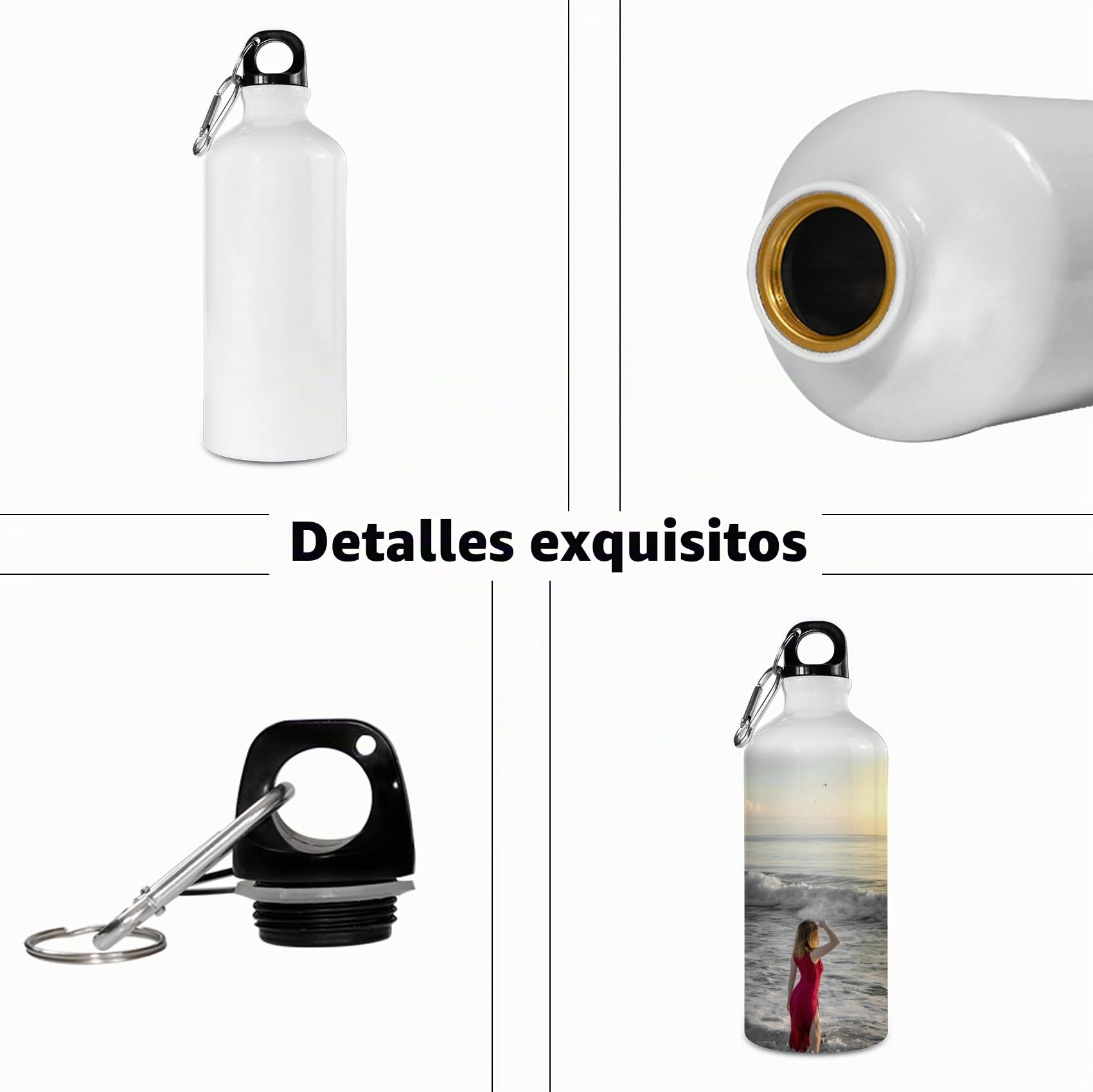MR.R 10pcs 20oz 600ml sublimación blanca en blanco aluminio deportes botella de agua tazas para sublimación Ther Transferencia Impresión