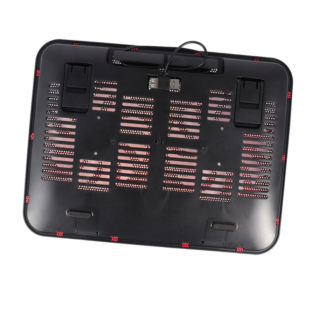 Operitacx Enfriador para Portátil Doble Ventilador USB Almohadilla De Enfriamiento Soporte Delgado Panel Metálico