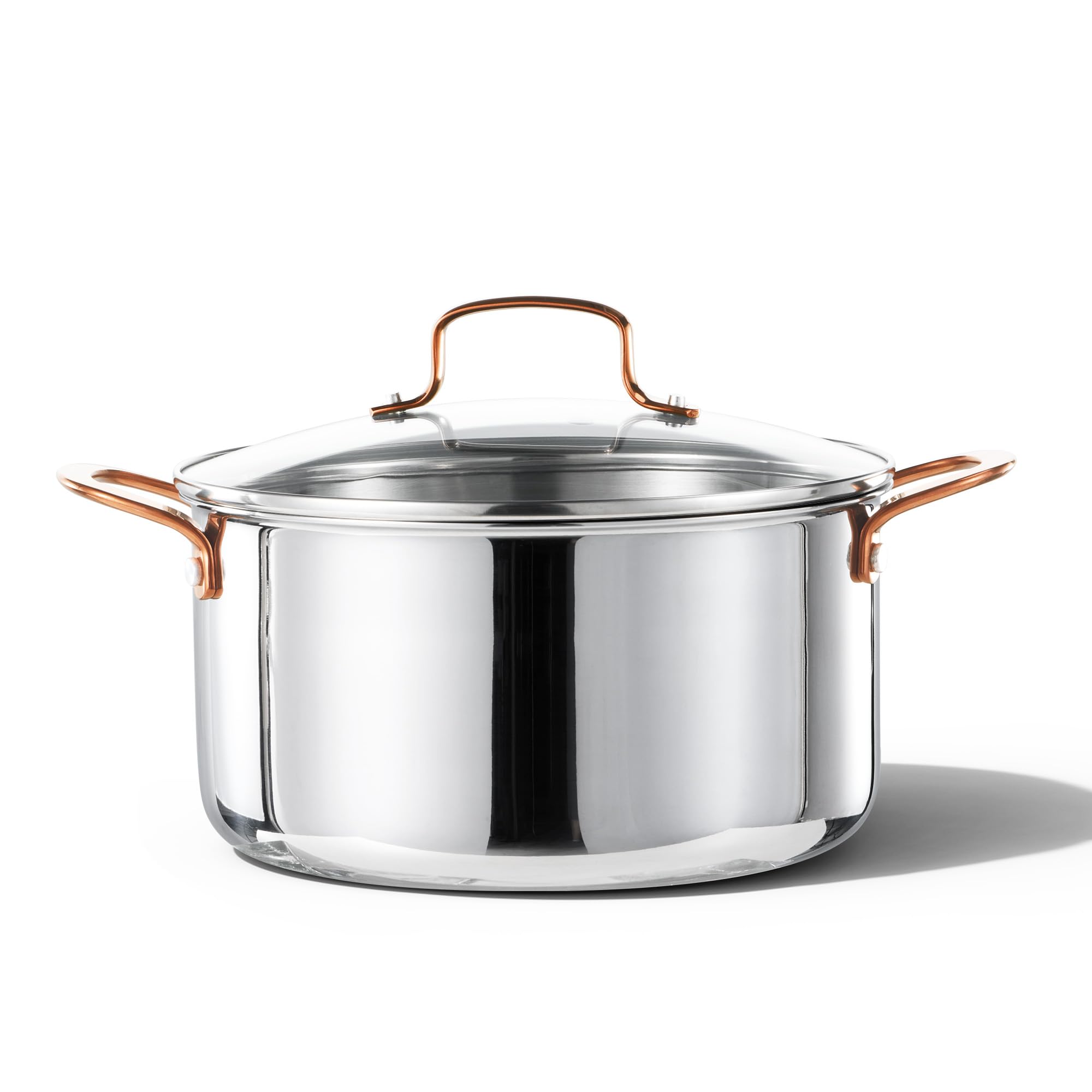 6 Qt Tri-Ply Stainless Steel Stockpot, Non-Toxic Stock Pot with Lid, Soup Pot for Pasta, Even Heating, Oven Safe, Induction, Ceramic and Gas Cooktops Compatible, Sliver