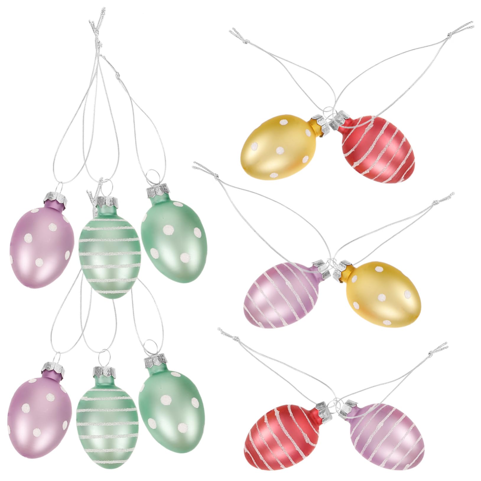 PartyKindom 2 Sätze Glas-Ei-anhänger Eier Vogelnest Easter Egg Decoration Ostern Osterpräsent Hängende Osterdekoration Exquisite Osterdekorationen Zum Aufhängen 12 Stück * 2